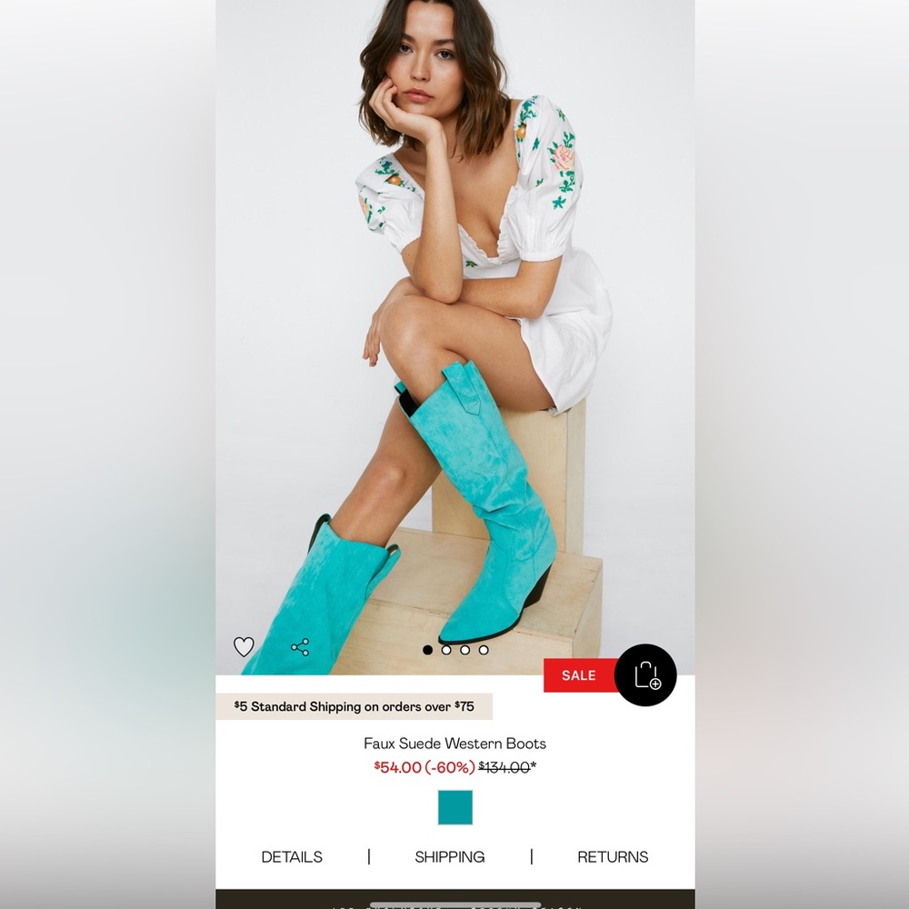 Nasty Gal Faux Suede Western Boots